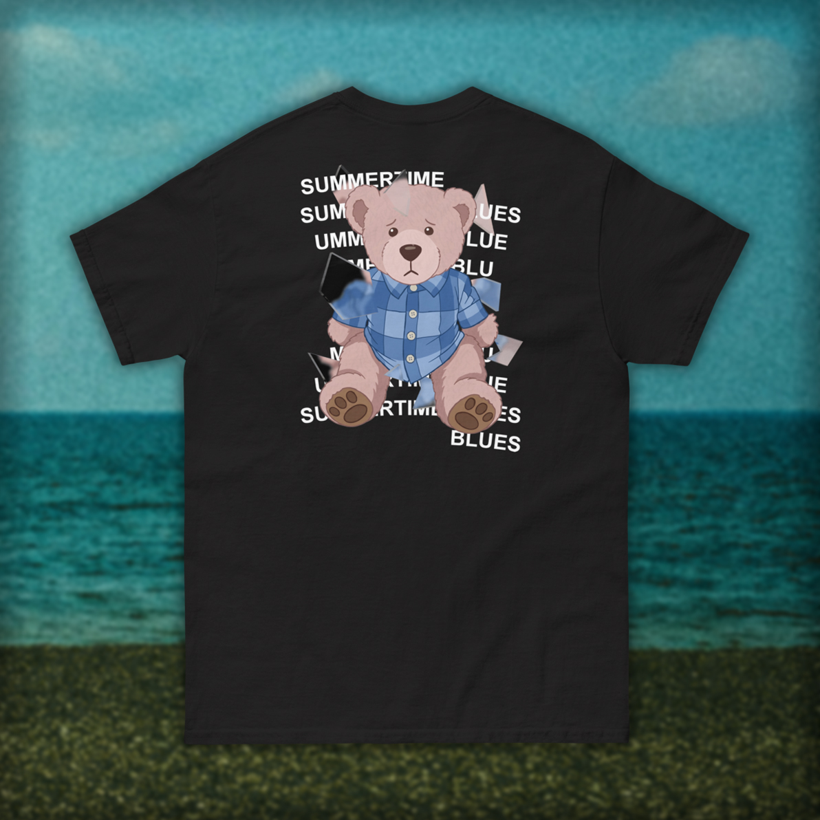 "Summertime Blues" Black Tee - Tyler Jayy - Image 3